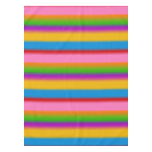 Vibrant Multicolour Rainbow Gradient Stripes  Tablecloth (Front)