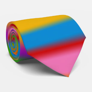 Vibrant Multicolour Rainbow Gradient Stripes Tie