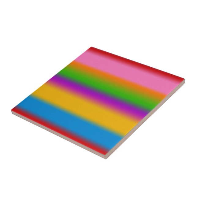 Vibrant Multicolour Rainbow Gradient Stripes  Tile (Side)