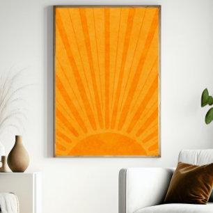Vibrant Mur Jaune Bleu Art Simple Poster Lumineux