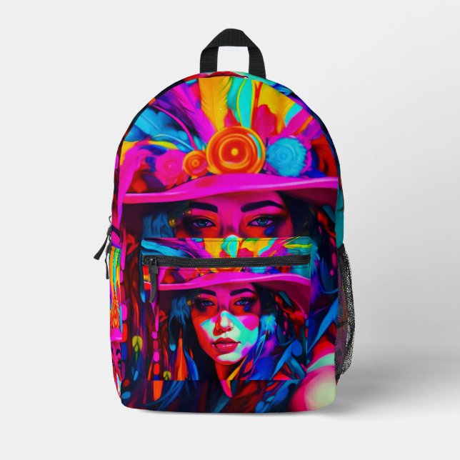 Vibrant Muse Printed Backpack (Front)