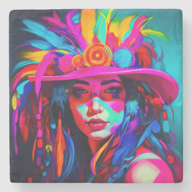 Vibrant Muse Stone Coaster (Front)