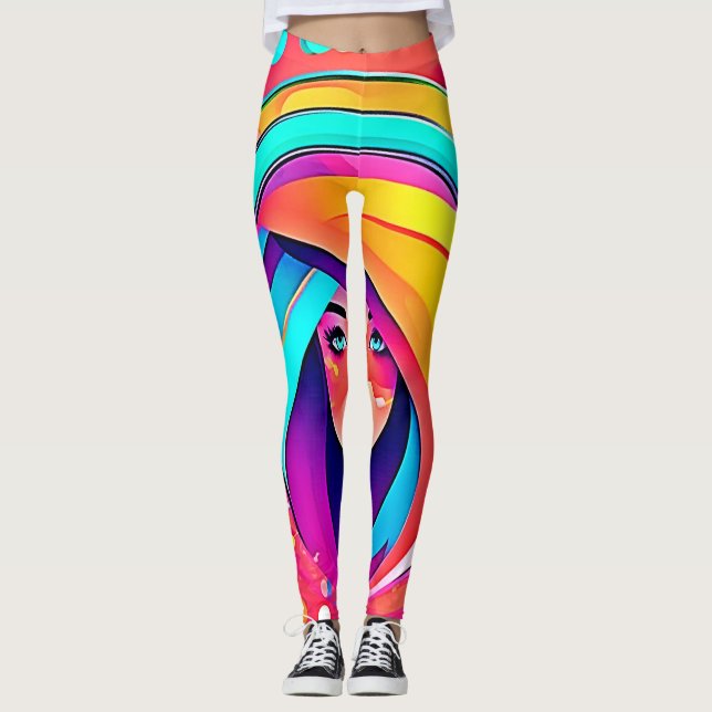 Vibrant Music Flow Leggings (Front)