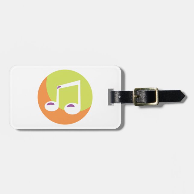 Vibrant Musical Note Double Eighth Luggage Tag (Front Horizontal)