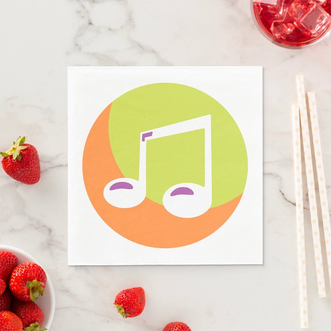 Vibrant Musical Note Double Eighth Napkin (Creator Uploaded)