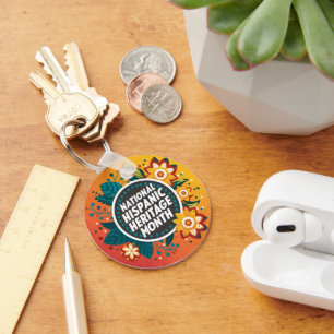 Vibrant National Hispanic Heritage Month  Keychain