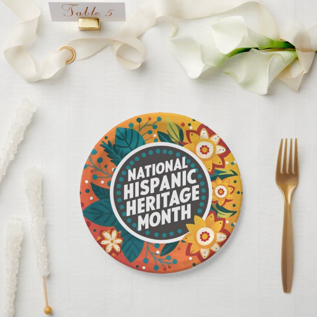 Vibrant National Hispanic Heritage Month Paper Plate (Wedding)