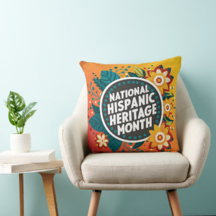 Vibrant National Hispanic Heritage Month  Throw Pillow