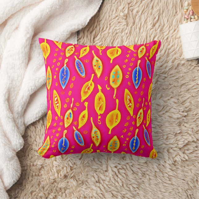 Vibrant Nature Elegance Pattern Throw Pillow (Blanket)