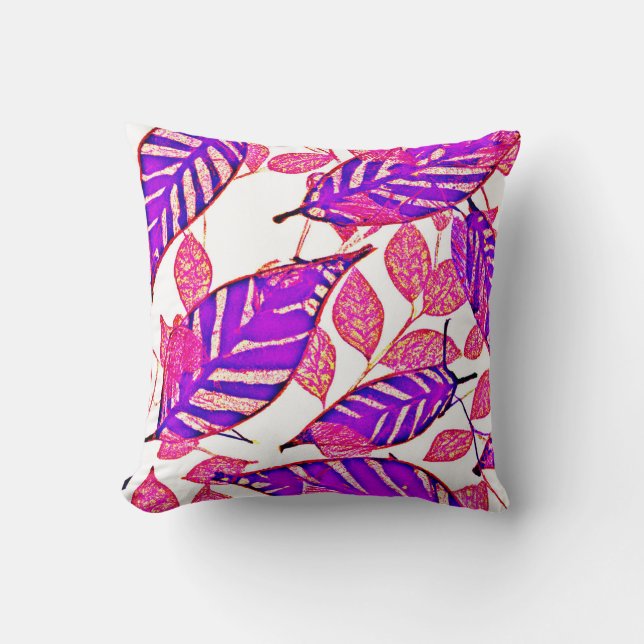 Vibrant Nature Elegance Pattern Throw Pillow (Front)