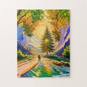 Vibrant Nature Walk Painting Jigsaw Puzzle