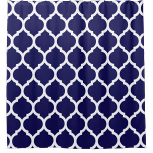 Vibrant Navy Blue Moroccan Quatrefoil Pattern