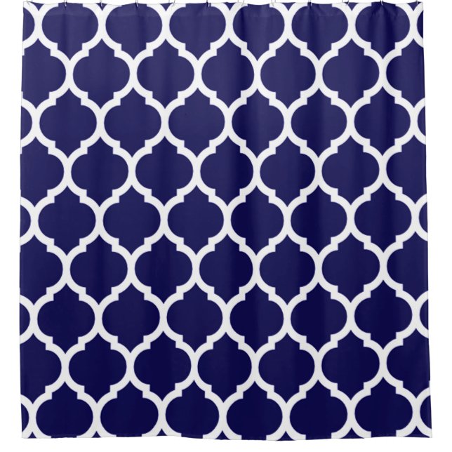 Vibrant Navy Blue Moroccan Quatrefoil Pattern (Front)