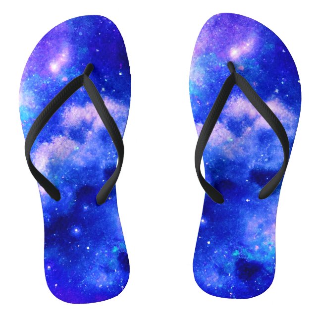Vibrant Nebula Exploration Pattern Flip Flops (Footbed)
