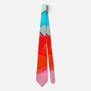Vibrant Neon Abstract 3D Translucent Rectangles Tie