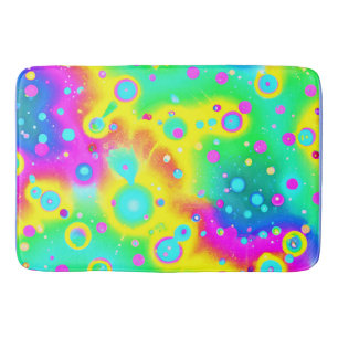 Vibrant Neon Blaze Pattern Bath Mat
