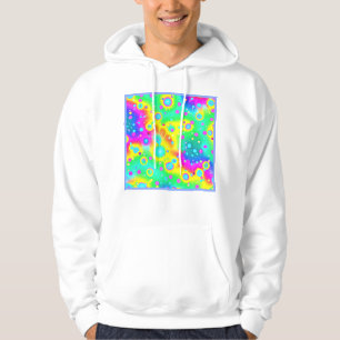 Vibrant Neon Blaze Pattern Hoodie