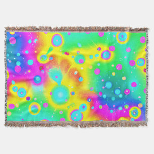 Vibrant Neon Blaze Pattern Throw Blanket