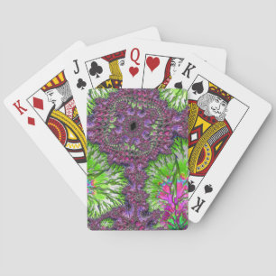 Vibrant Neon Colourful Trippy Groovy Fractal Art Playing Cards