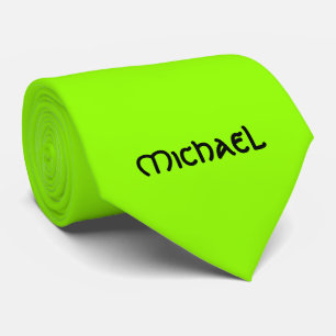 Vibrant neon fluorescent green celtic Name Tie
