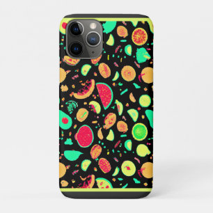 Vibrant Neon Fruits Pattern iPhone 11 Pro Case