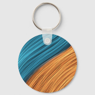 Vibrant Neon Light Strands of Blue and Orange Keychain