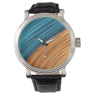 Vibrant Neon Light Strands of Blue and Orange Watch