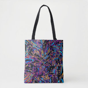 Vibrant Neon Multicolored Curvy Line Pattern Tote Bag