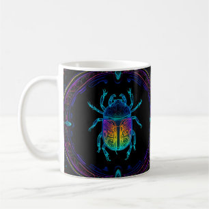 Vibrant Neon Scarab Coffee Mug