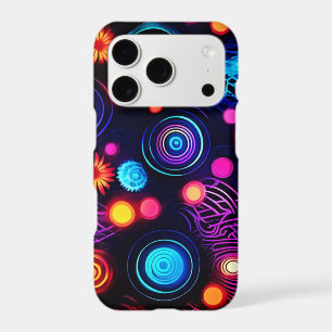 Vibrant Neon Spiral and Dot Art