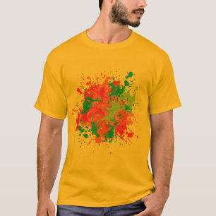 Vibrant Neon Splash Abstract Art T-Shirt