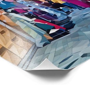 Vibrant North African Bazaar With Shoppers Photo Print