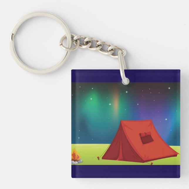 Vibrant Northern Lights Camping Tent Night (Devant)