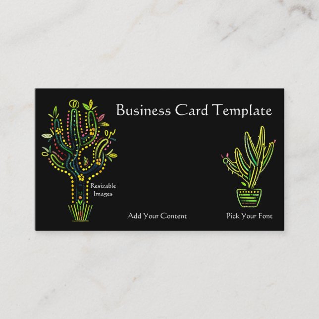 Vibrant Nursery Cactus Plants Business Card (Front)
