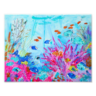 Vibrant Ocean Coral Reef Tropical Fish Photo Print