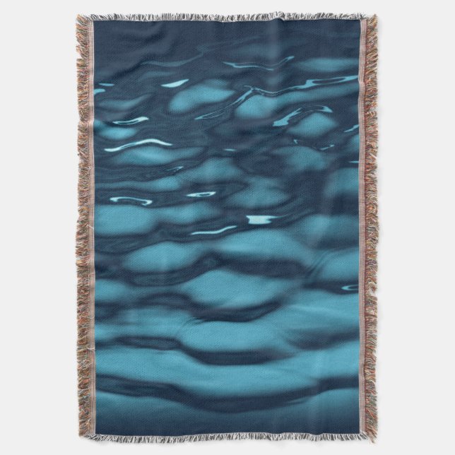 Vibrant Ocean Current Texture Throw Blanket (Front Vertical)