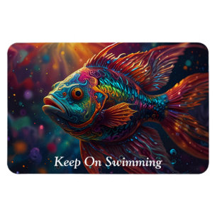 Vibrant Ocean Life: Colourful Fish Swimming Magnet