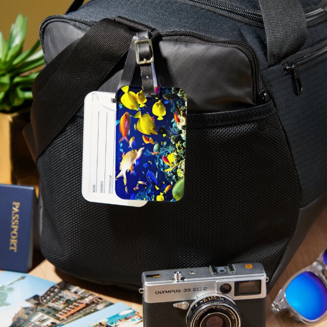 Vibrant Ocean Life Luggage Tag (Front & Back)
