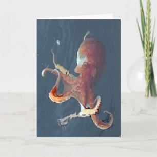 Vibrant Octopus Marine Life Ocean Lovers Customise Card