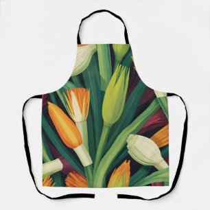 Vibrant Onion Flower Pattern Apron