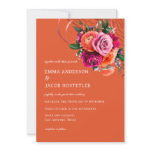 Vibrant Orange and Pink Rose Floral