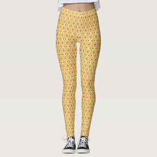 Vibrant Orange and Yellow Circle Background Leggings