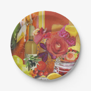 Vibrant Orange and Yellow Paper Plates