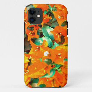 Vibrant Orange Bougainvillea Flowers iPhone 11 Case