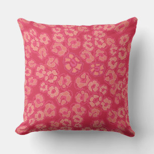 Vibrant Orange Floral Botanical Throw Pillow
