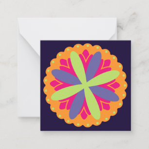 Vibrant Orange Floral Shapes Card