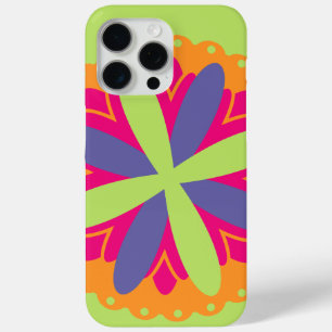 Vibrant Orange Floral Shapes iPhone 15 Pro Max Case