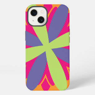 Vibrant Orange Floral Shapes iPhone 13 Case