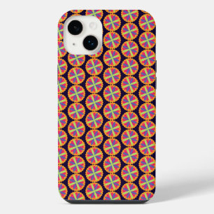 Vibrant Orange Floral Shapes iPhone 14 Plus Case