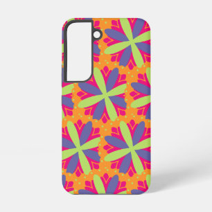 Vibrant Orange Floral Shapes Samsung Galaxy Case